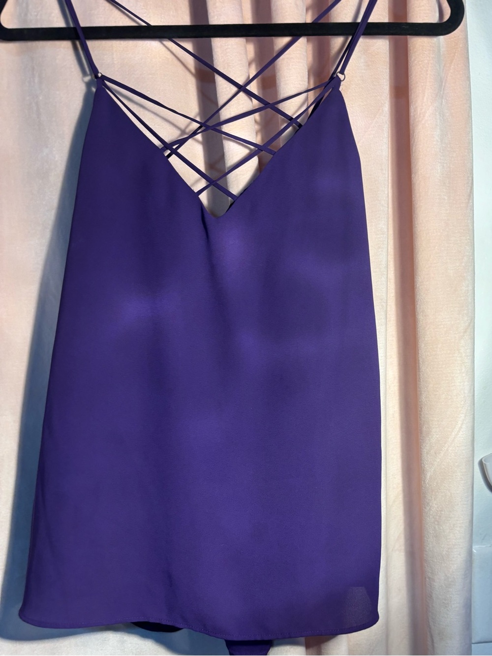 Express Purple Crisscross Strappy Chemise